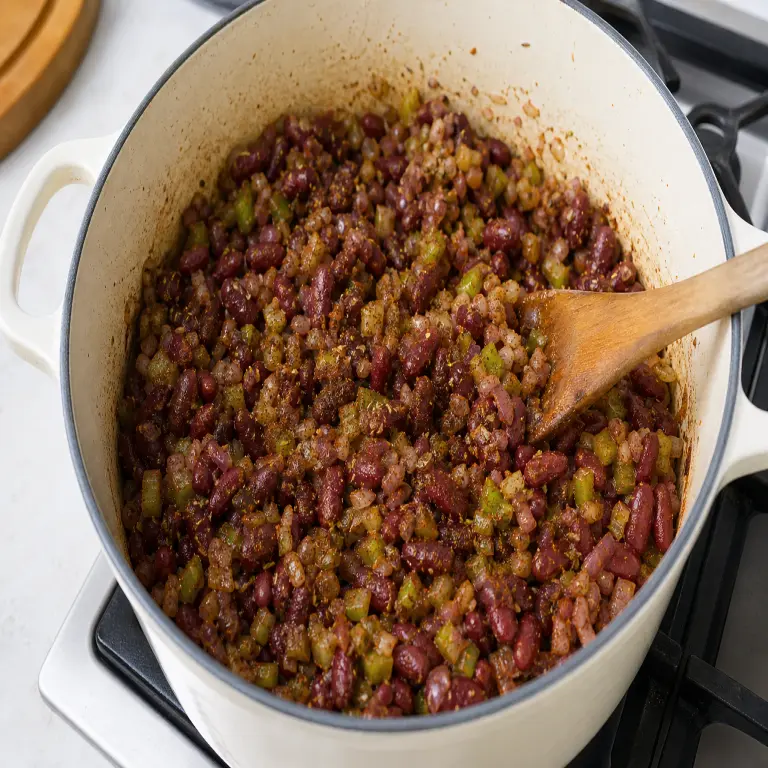 Haricots rouges et riz · étape 2