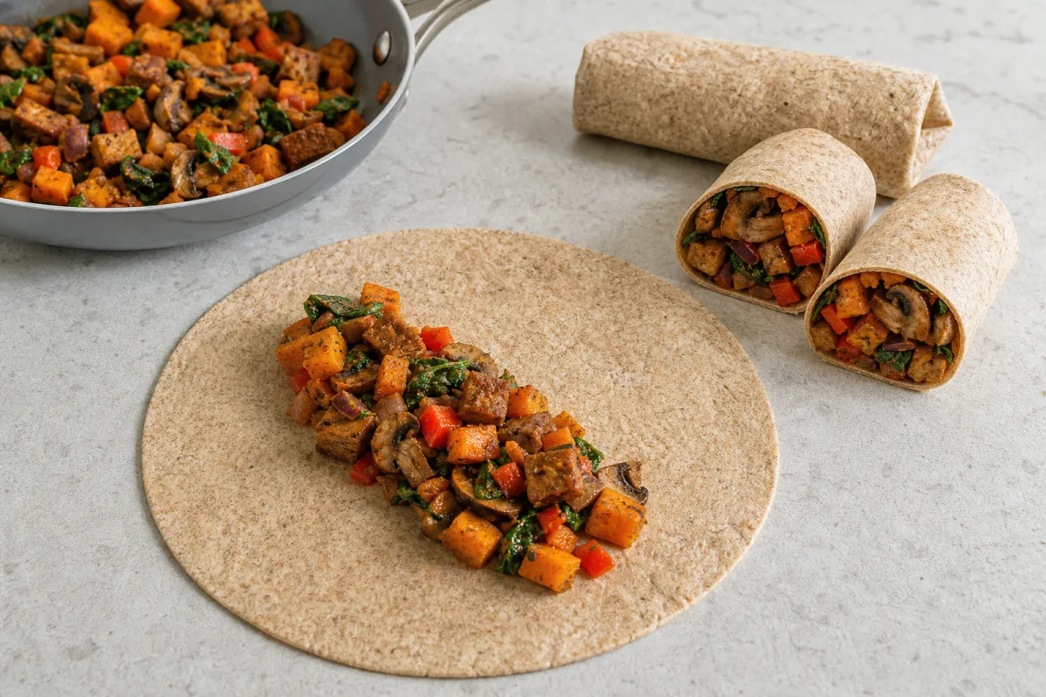 Illustration de l’étape « Étape 3 » pour la recette Burritos de patate douce chargés.