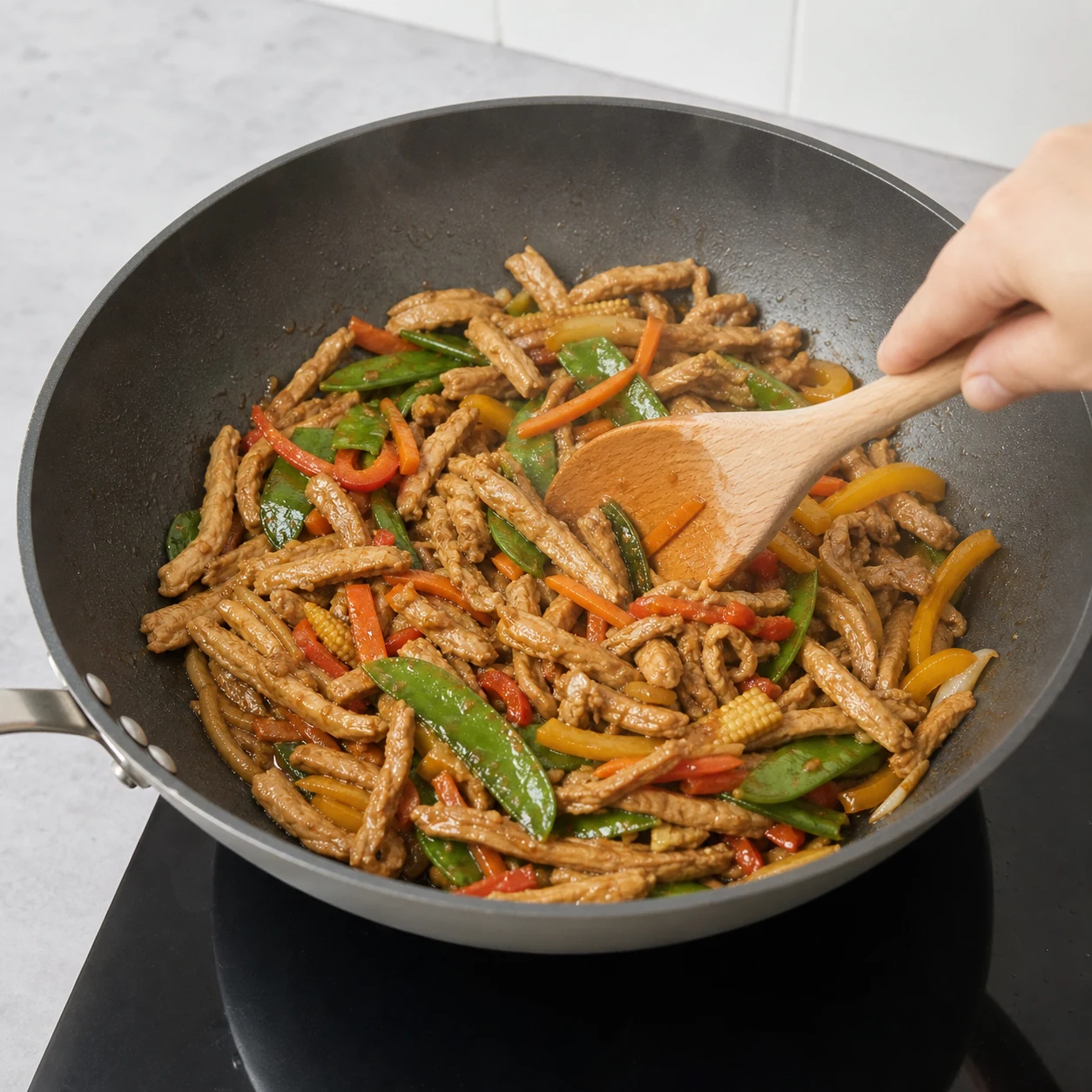 Wok émincés-soja — poêler le wok