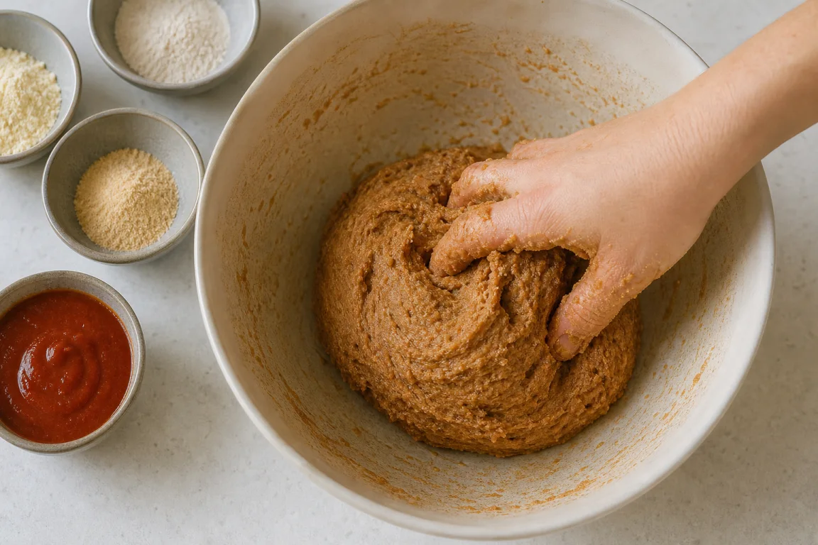 Illustration de l’étape « Étape 2 » pour la recette Saucisses chipotle de seitan à la vapeur.