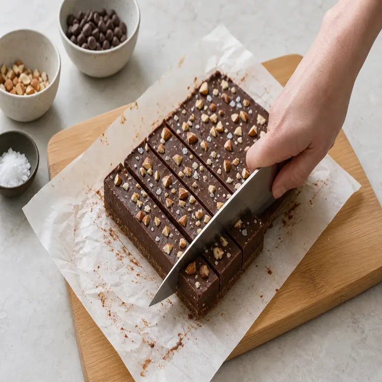 Fudge double couche chocolat-amande · étape 7
