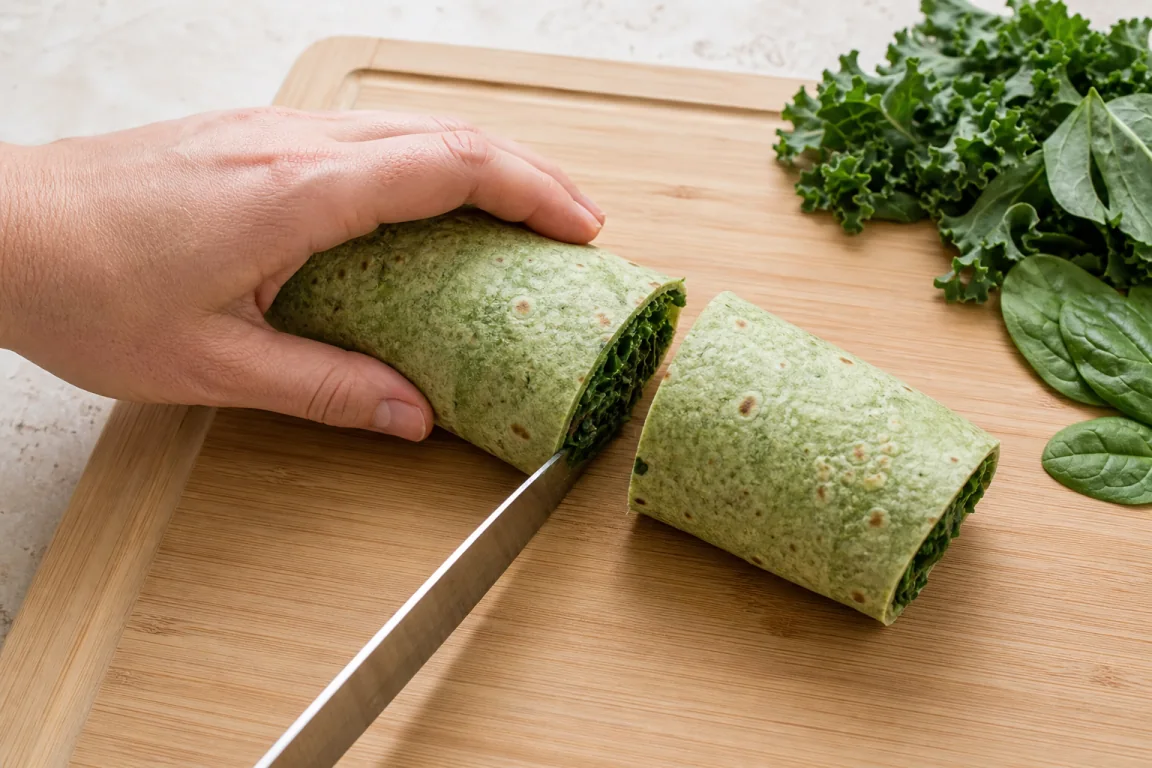 Illustration de l’étape « Étape 4 » pour la recette Wrap aux légumes et pesto de chou kale.