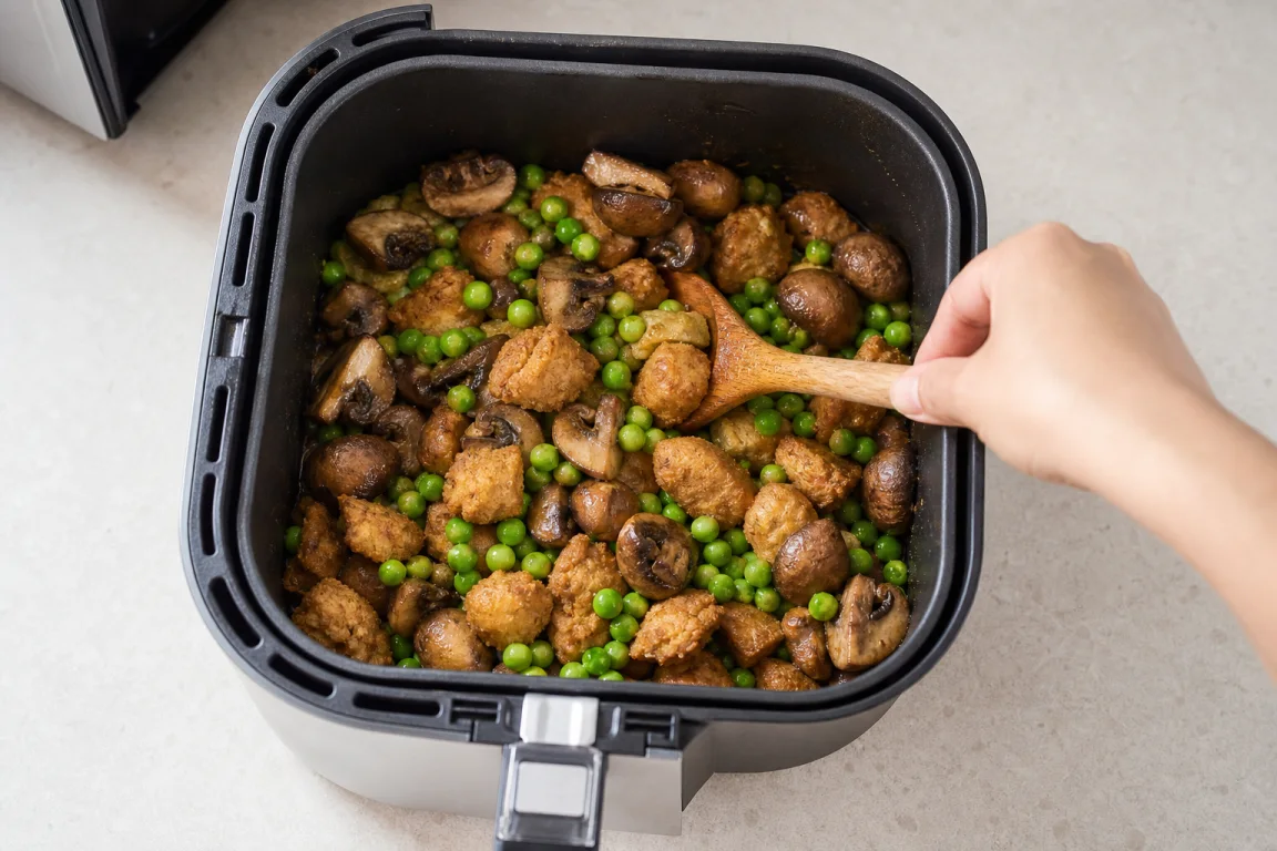 Illustration de l’étape « Étape 4 » pour la recette Riz collant frit à l'air avec Seitan.
