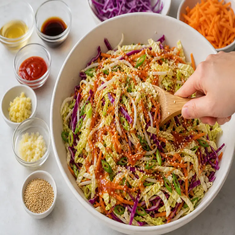 Salade de chou au kimchi · étape 2