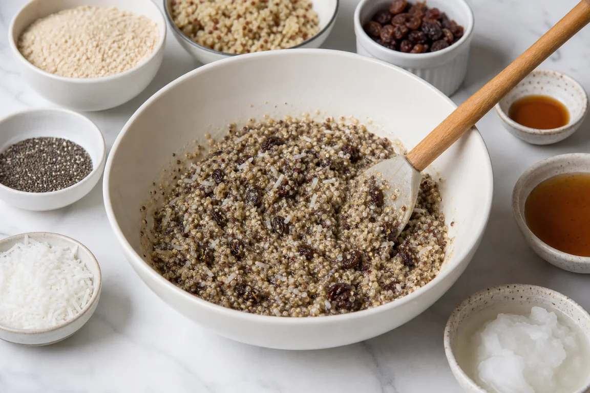 Illustration de l’étape « Étape 5 » pour la recette Muffins de protéines de quinoa fou.