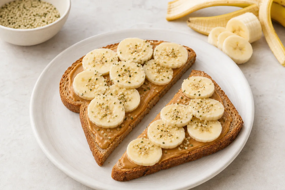 Illustration de l’étape « Préparation » pour la recette Toast à grains germés avec beurre de noix et banane.