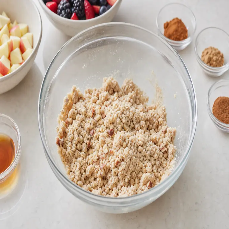 Crumble aux pommes et aux fruits rouges · étape 3