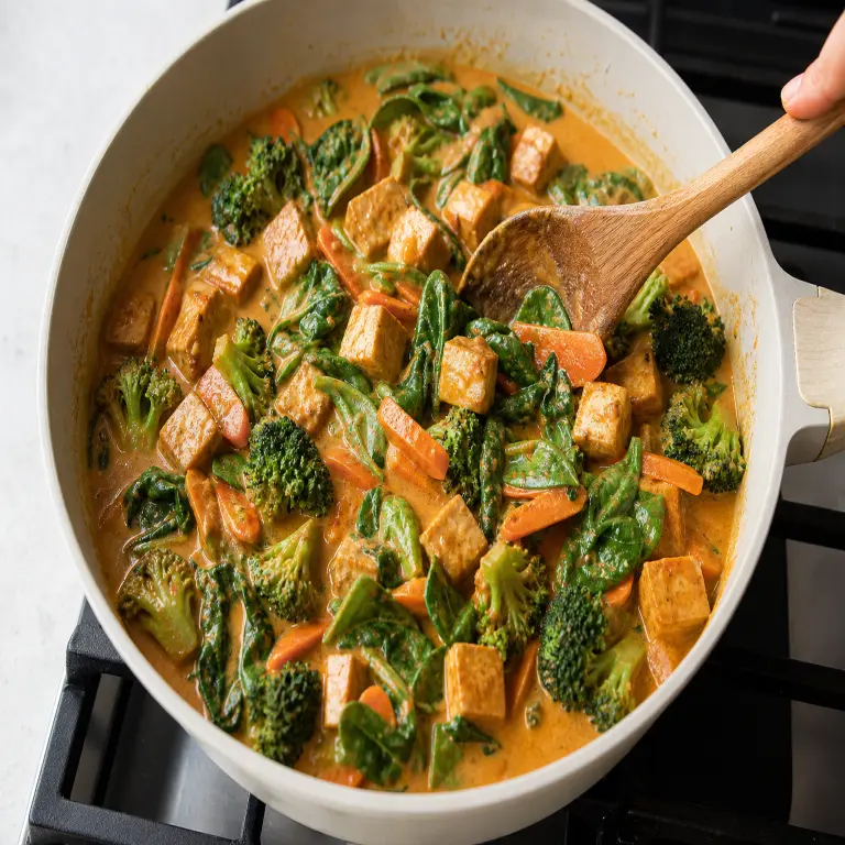 Nouilles au curry rouge · étape 4