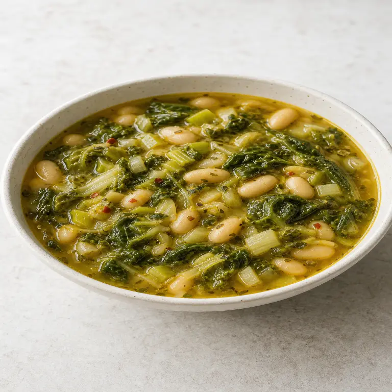 Soupe de scarole et haricots blancs