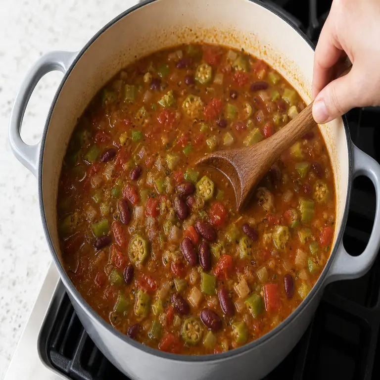 Gumbo aux haricots rouges · étape 3
