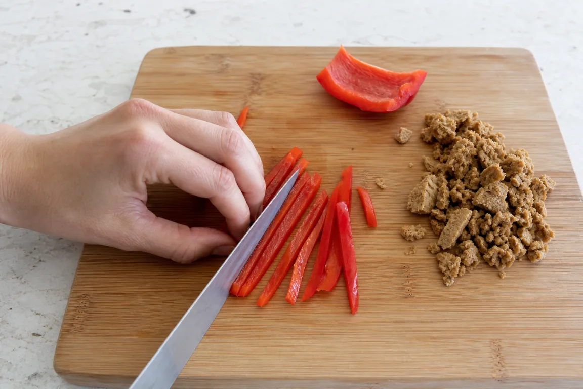 Illustration de l’étape « Étape 1 » pour la recette Cucumber Seitan Rollups.