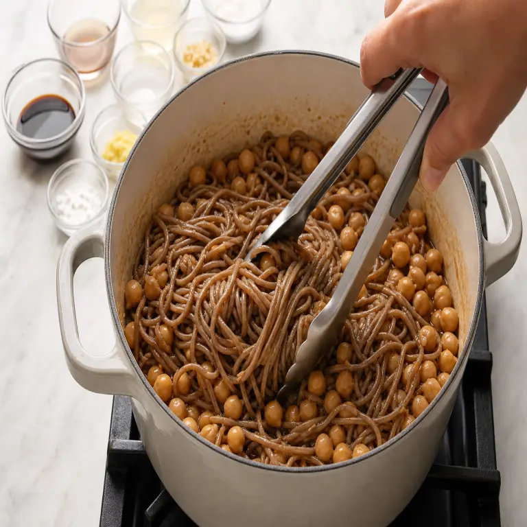 Nouilles teriyaki aux pois chiches · étape 5
