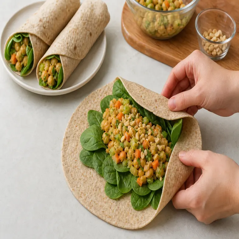 Wrap aux pois chiches au curry · étape 3