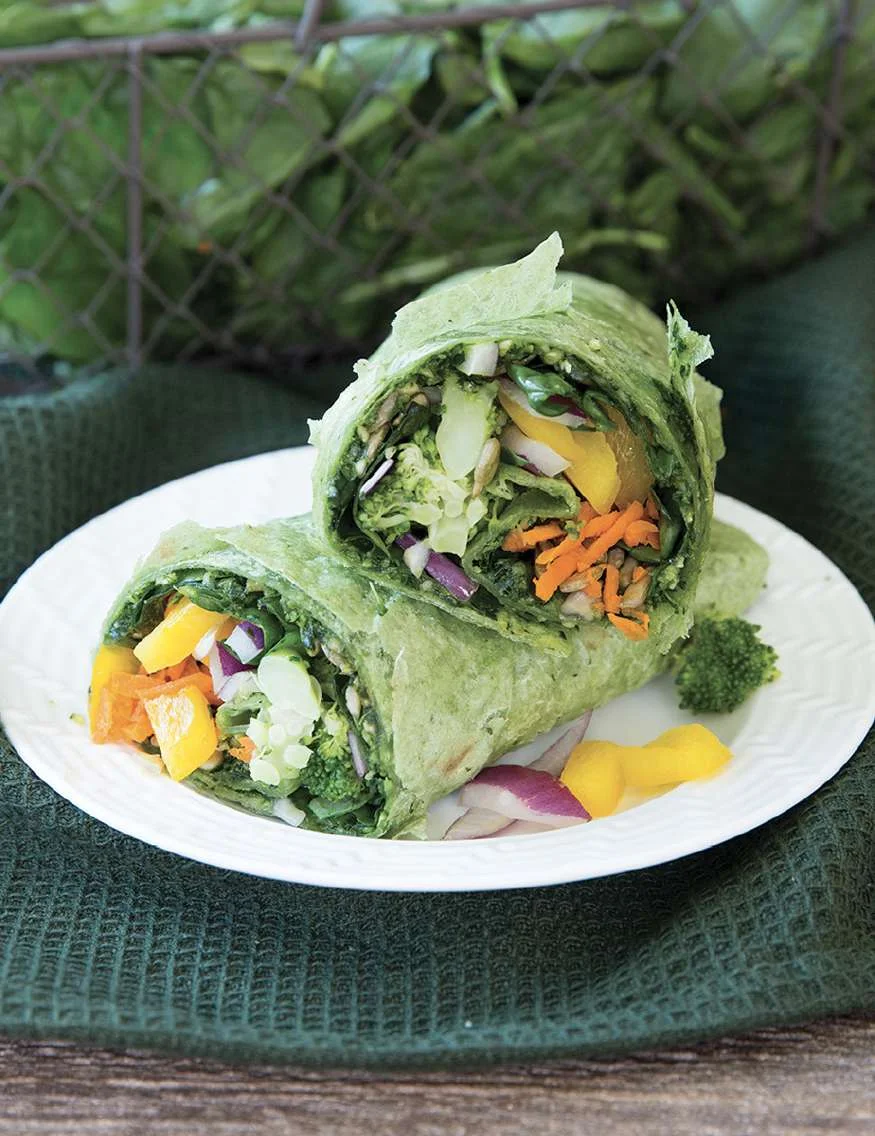 Wrap ultime aux légumes et pesto de chou kale