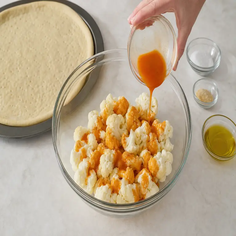Pizza au chou-fleur sauce Buffalo · étape 3