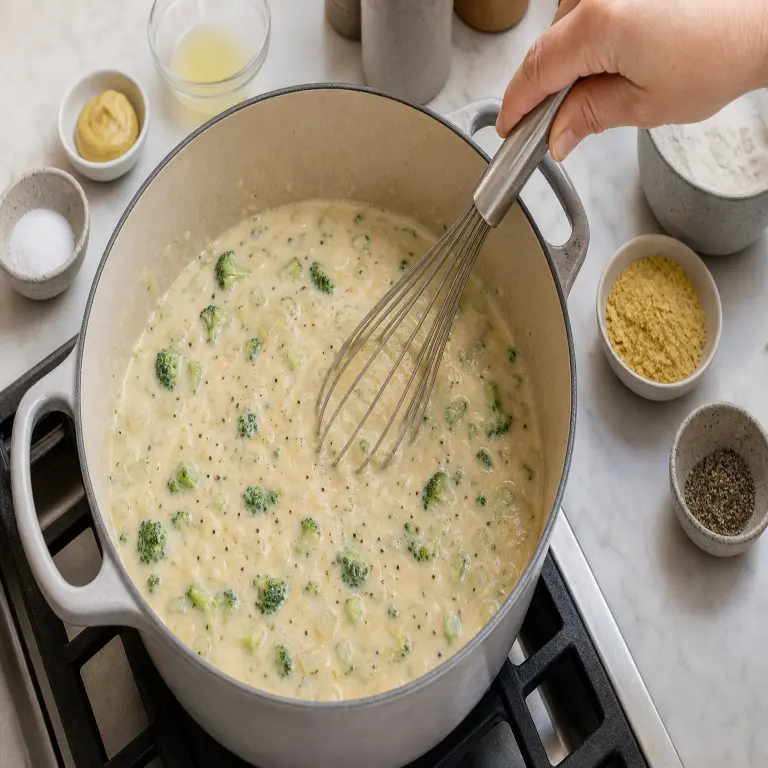 Soupe façon macaronis au fromage végétal · étape 4