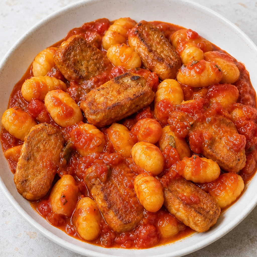 Nuggets et gnocchis tomate
