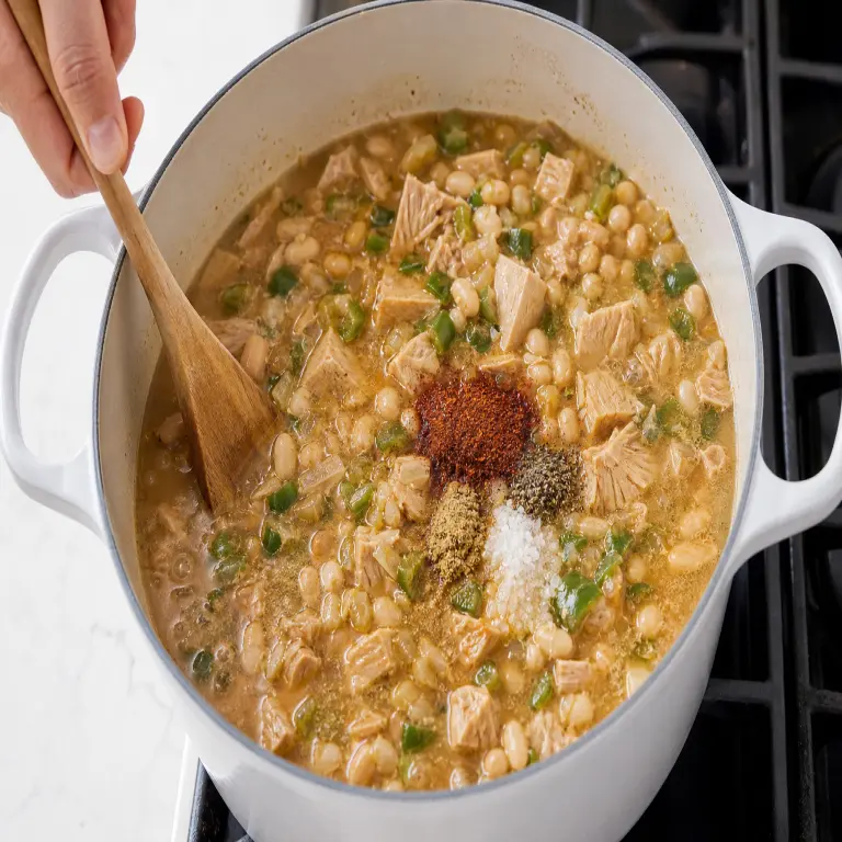 Chili blanc au fruit du jacquier · étape 3