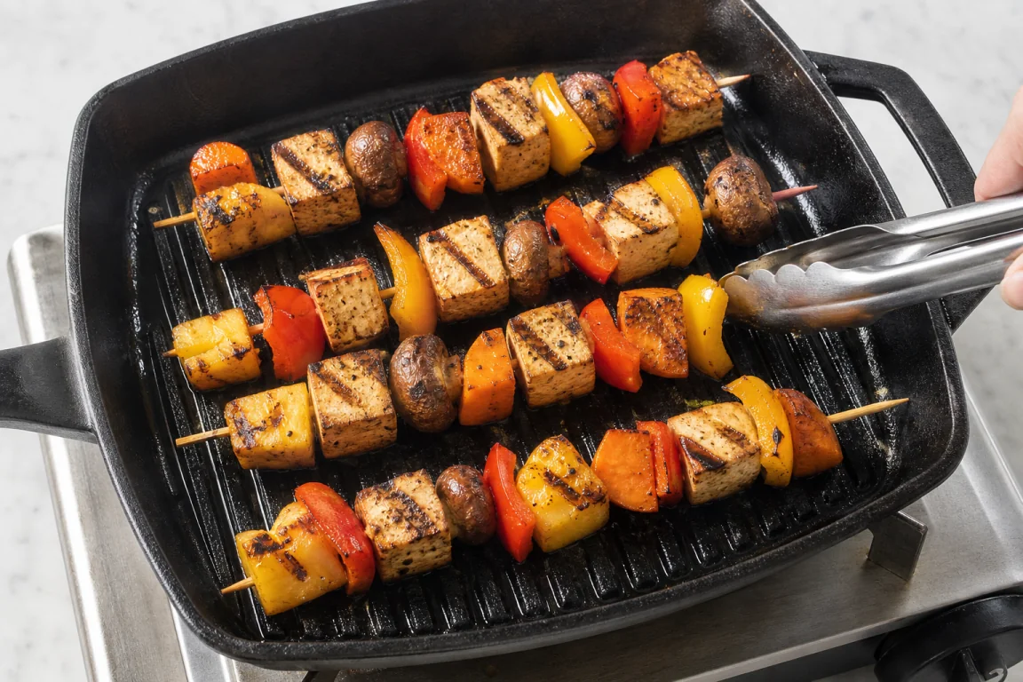 Illustration de l’étape « Étape 5 » pour la recette Légumes grillés et brochettes à fruits.