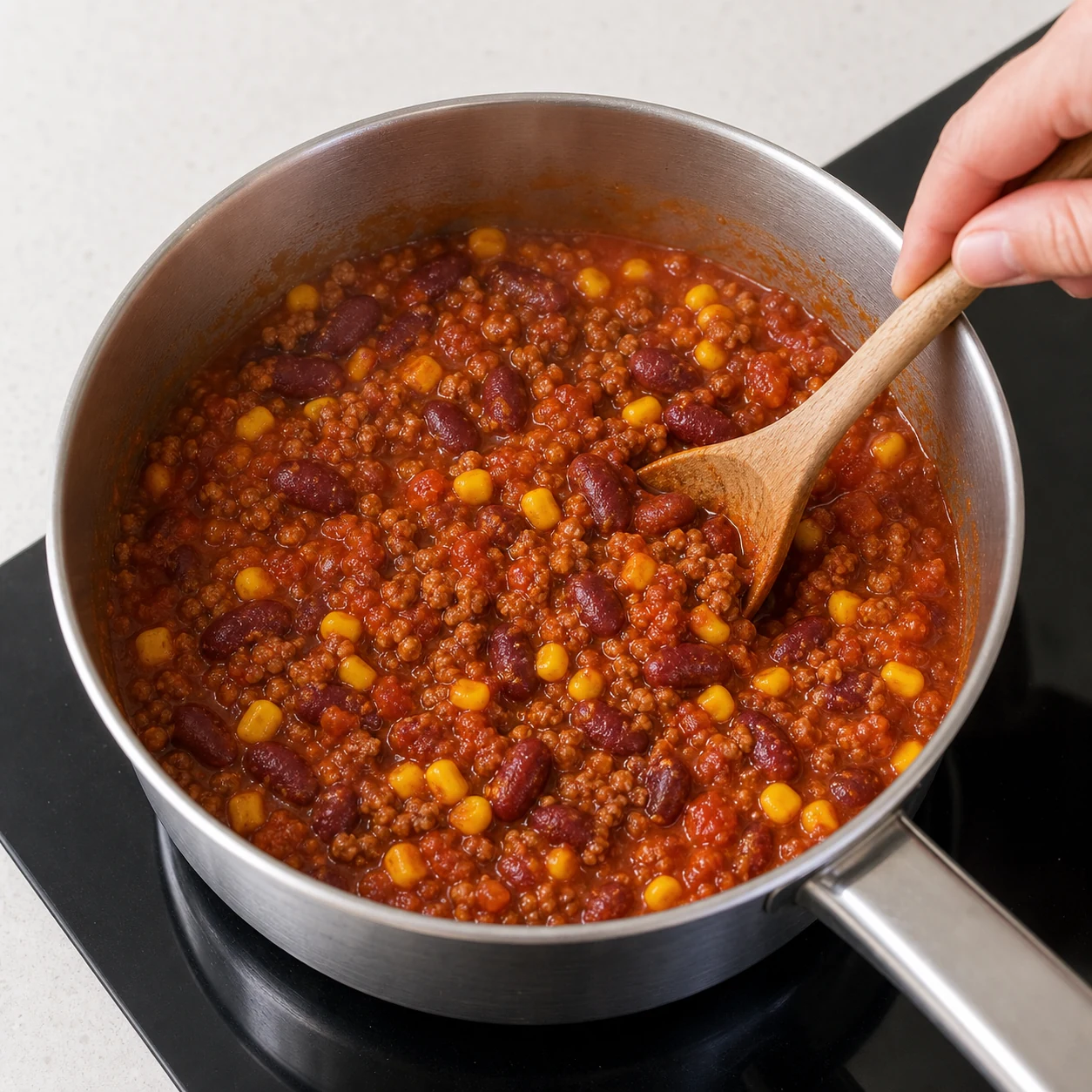 Chili haché express — tout réchauffer