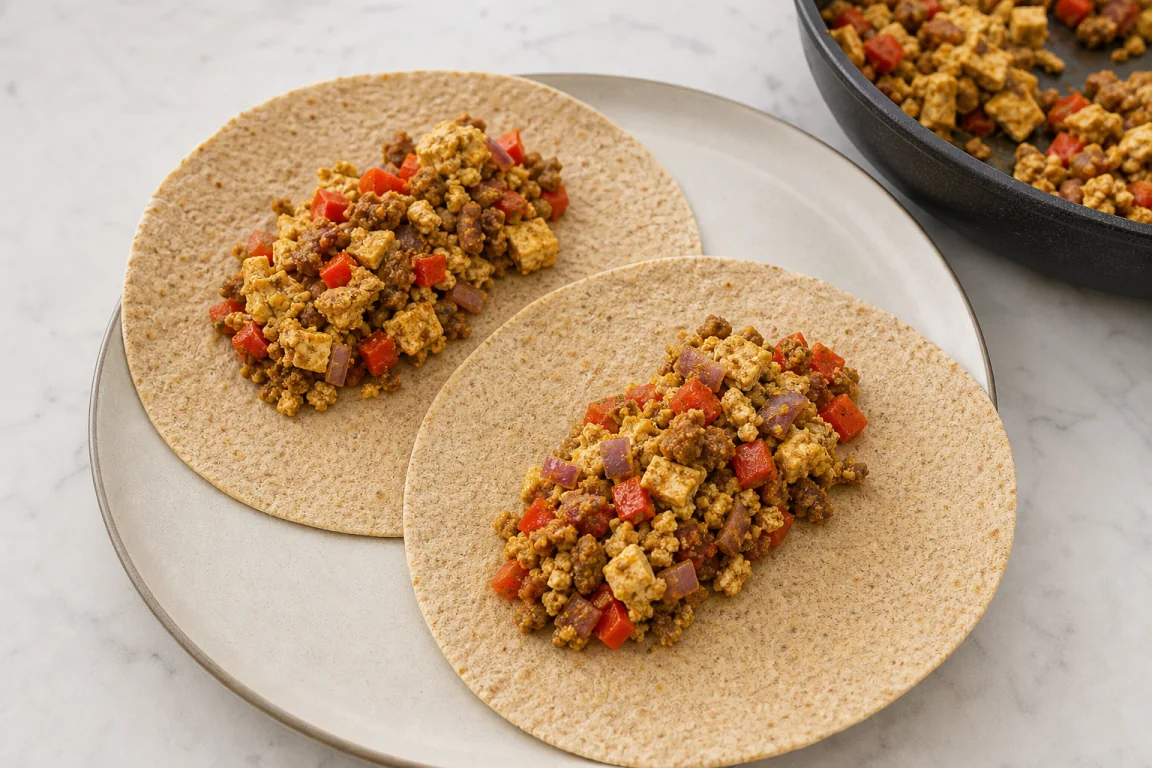 Illustration de l’étape « Étape 2 » pour la recette Southwest Scramble Petit déjeuner Burrito.