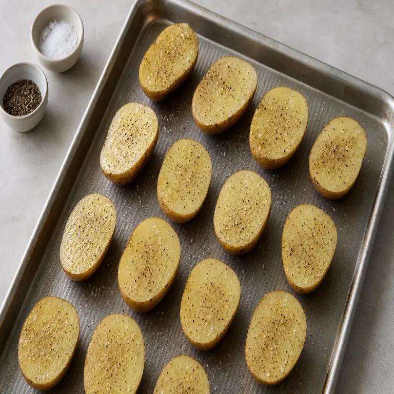 Pelures de pomme de terre garnies · étape 2