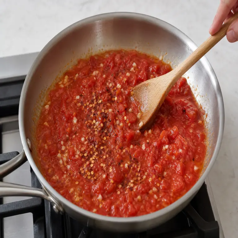Pâtes à l’arrabbiata · étape 2