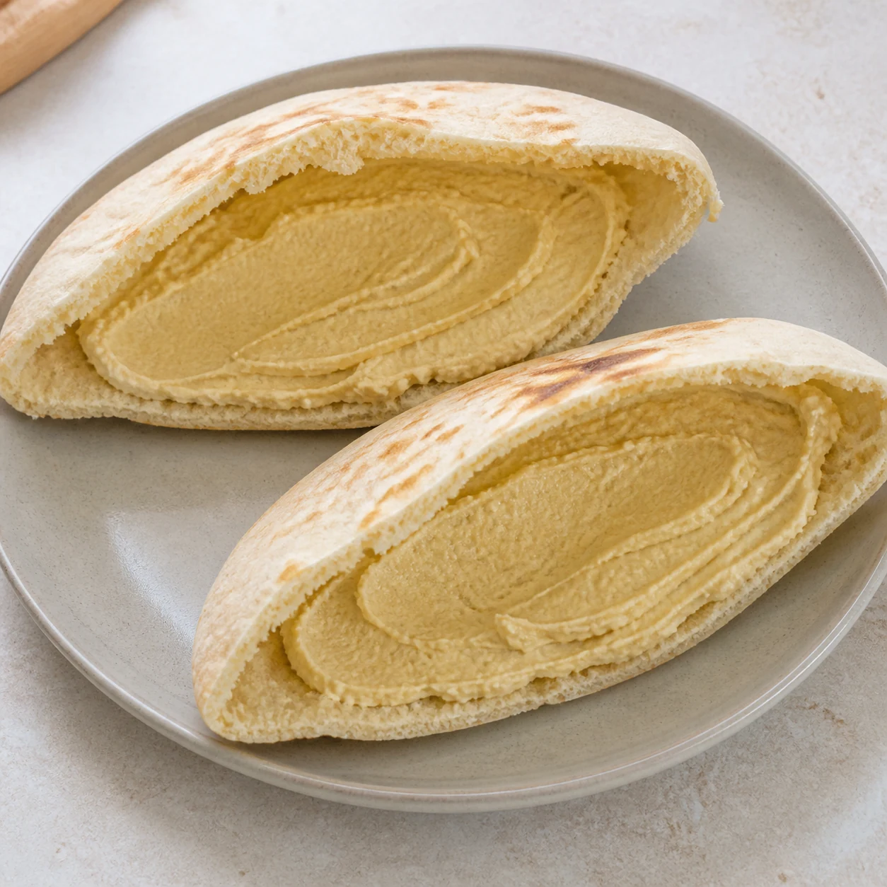 Pita falafels-houmous — préparer les pitas