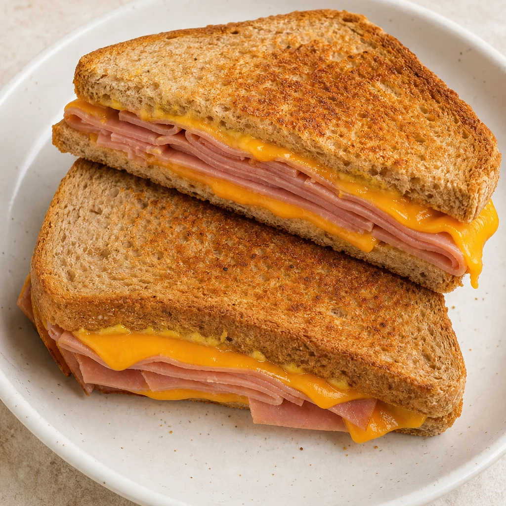 Croque jambon-cheddar