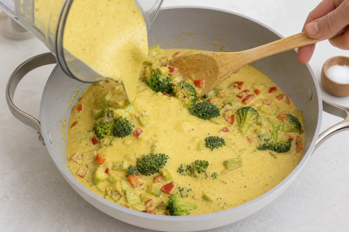 Illustration de l’étape « Étape 5 » pour la recette Brocoli Tofu Quiche.