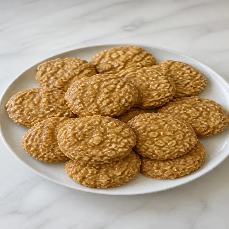 Cookies sans cuisson à l’avoine et au beurre de cacahuète