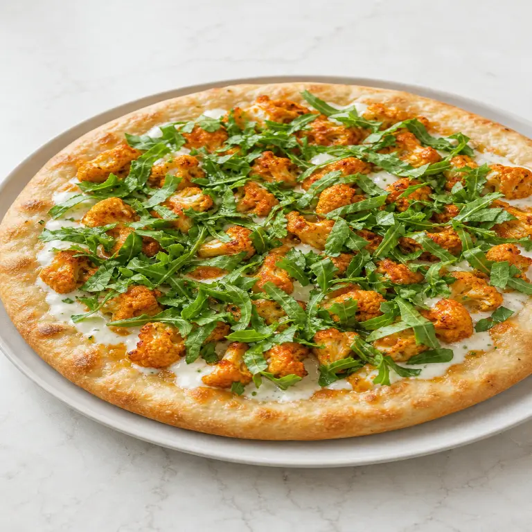 Pizza au chou-fleur sauce Buffalo
