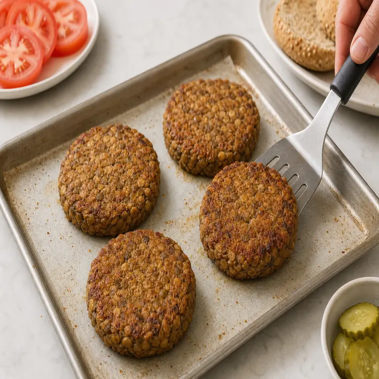 Burgers de lentilles · étape 4