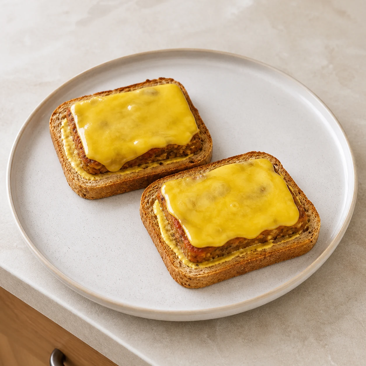 Toasts seitan-cheddar — servir les toasts