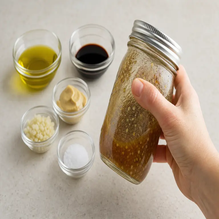 Vinaigrette balsamique à la moutarde de Dijon · préparation