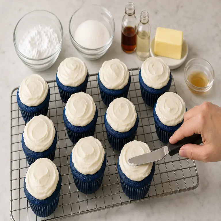 Cupcakes velours bleu · étape 8