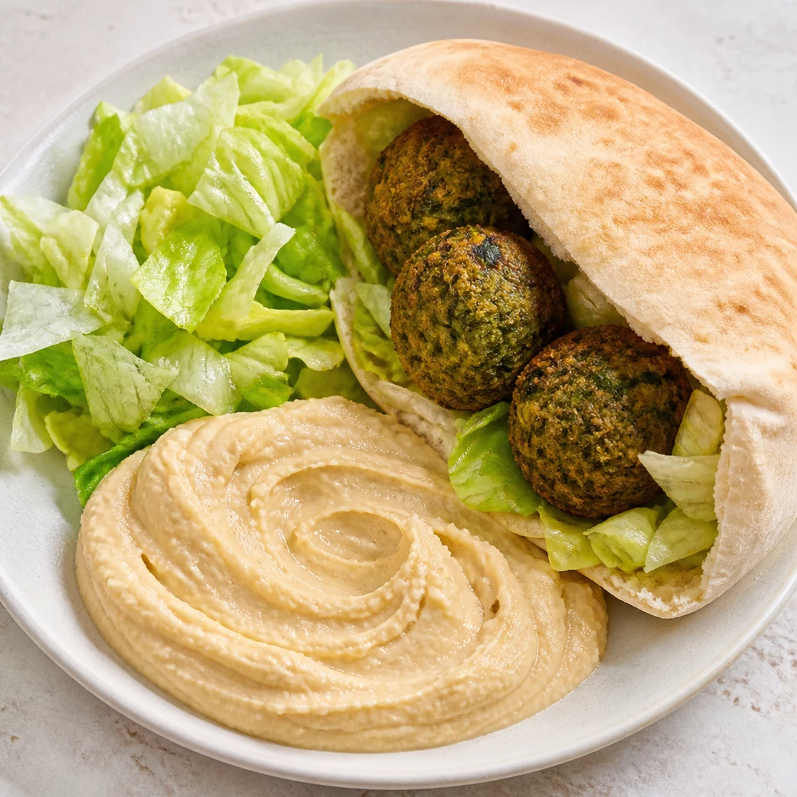 Pita falafels-houmous